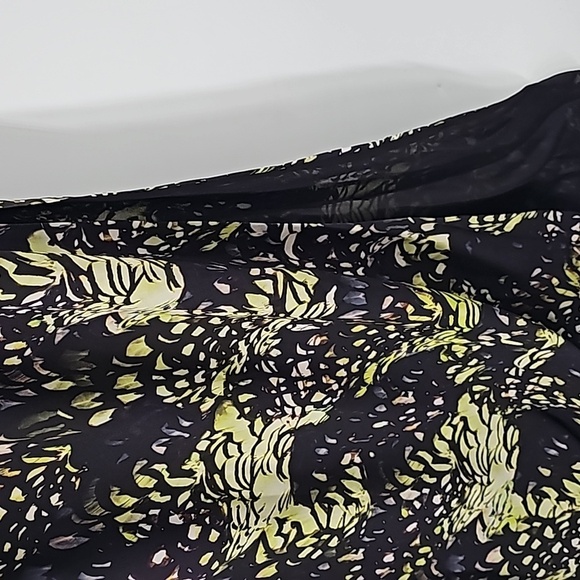 Marciano Black w Green Dark Forest Floral Deep Whimsigoth Vneck Maxi Dress - Picture 7 of 16